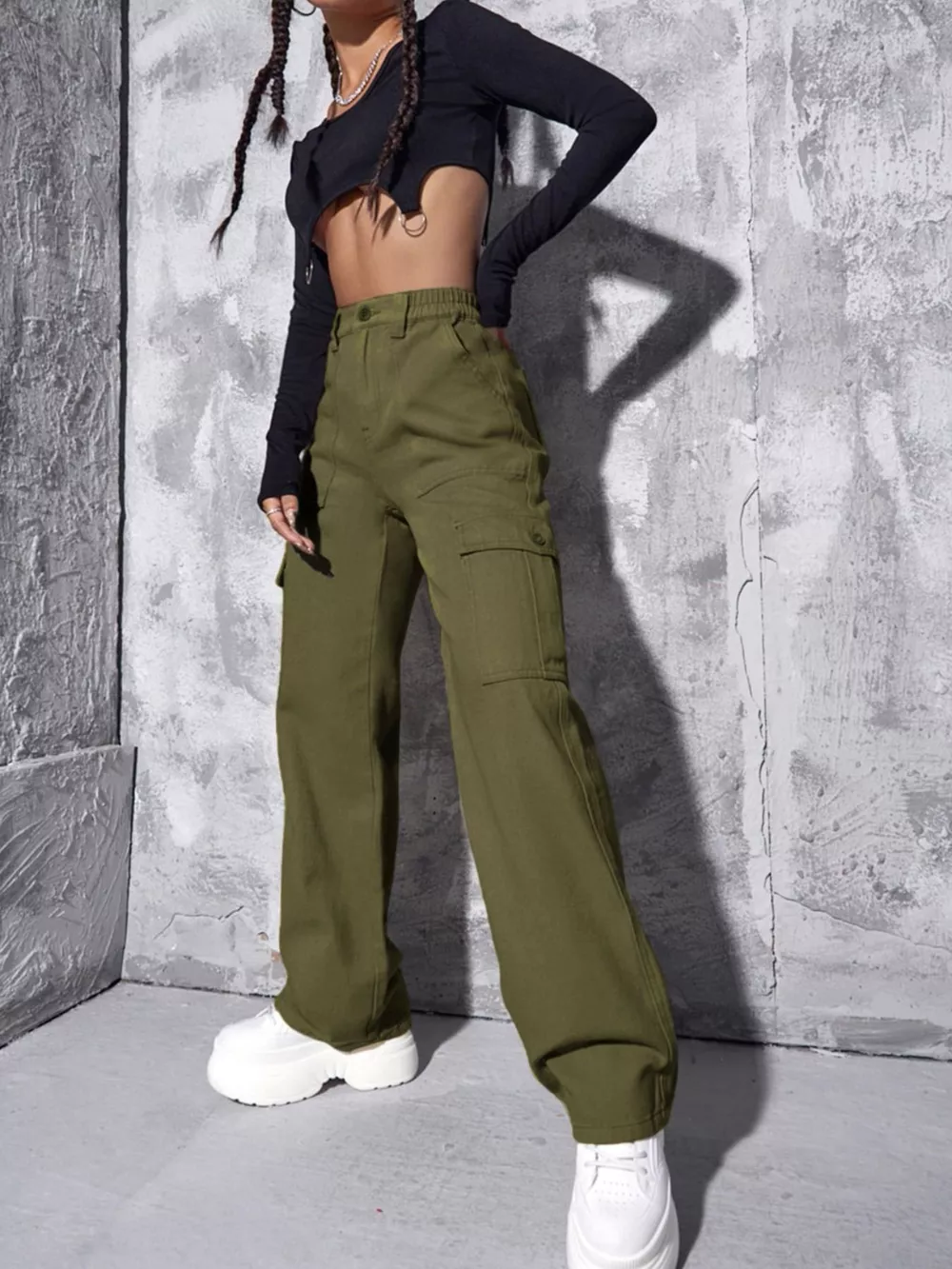 High-Waisted Cargo Jeans, image 19