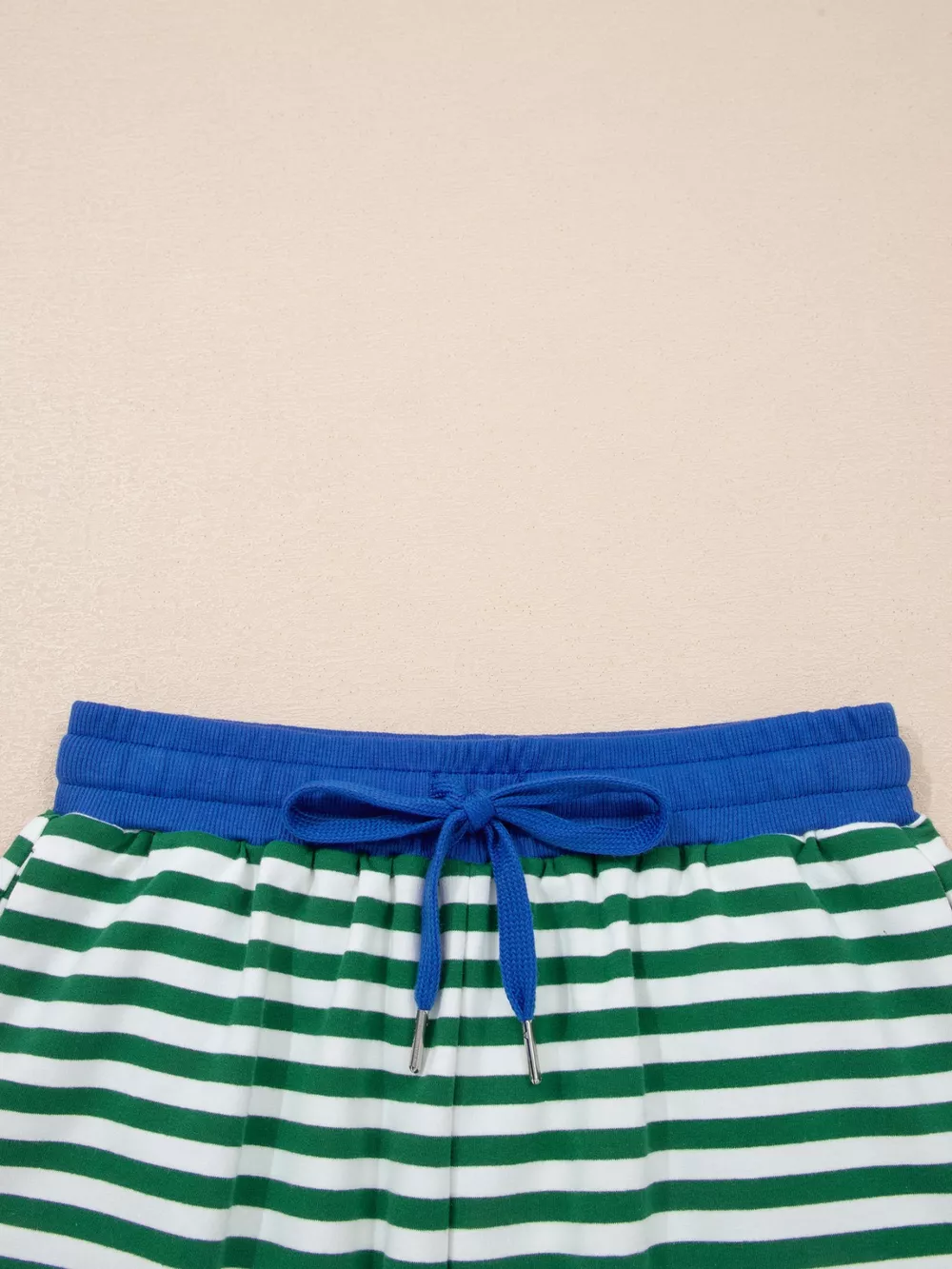 Stripe Boxy Tee and Drawstring Elastic Waist Shorts Set, image 9