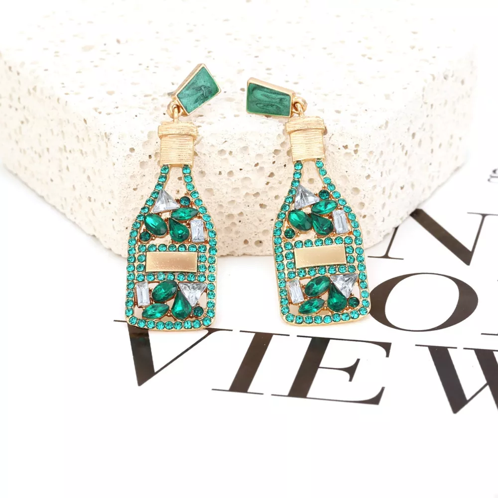 Champagne Bottle Drop Earrings, image 2