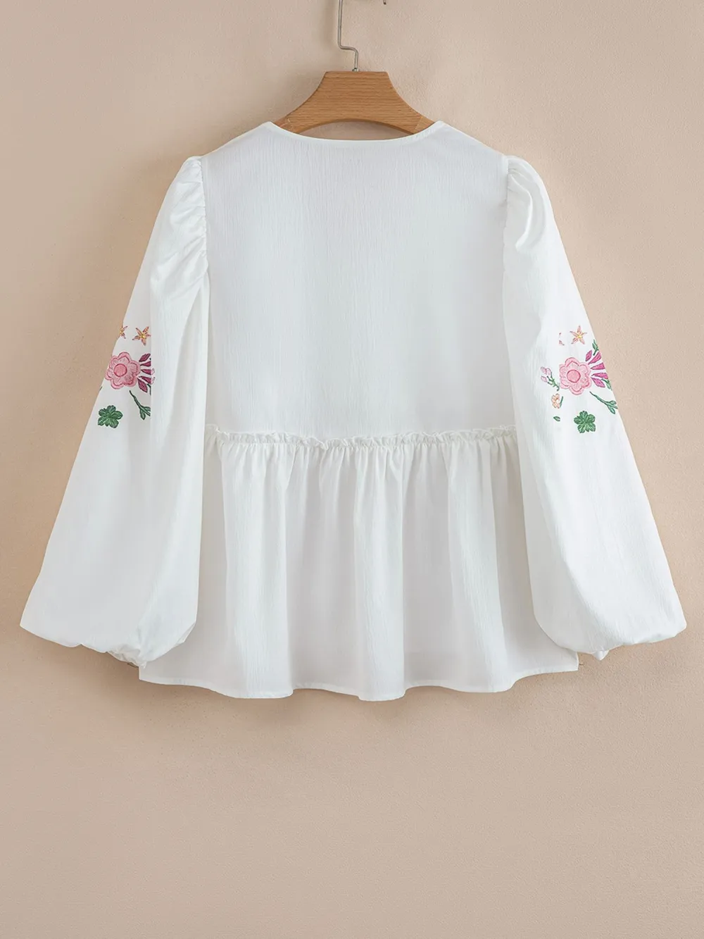 Flower V Neck Babydoll Blouse, image 4