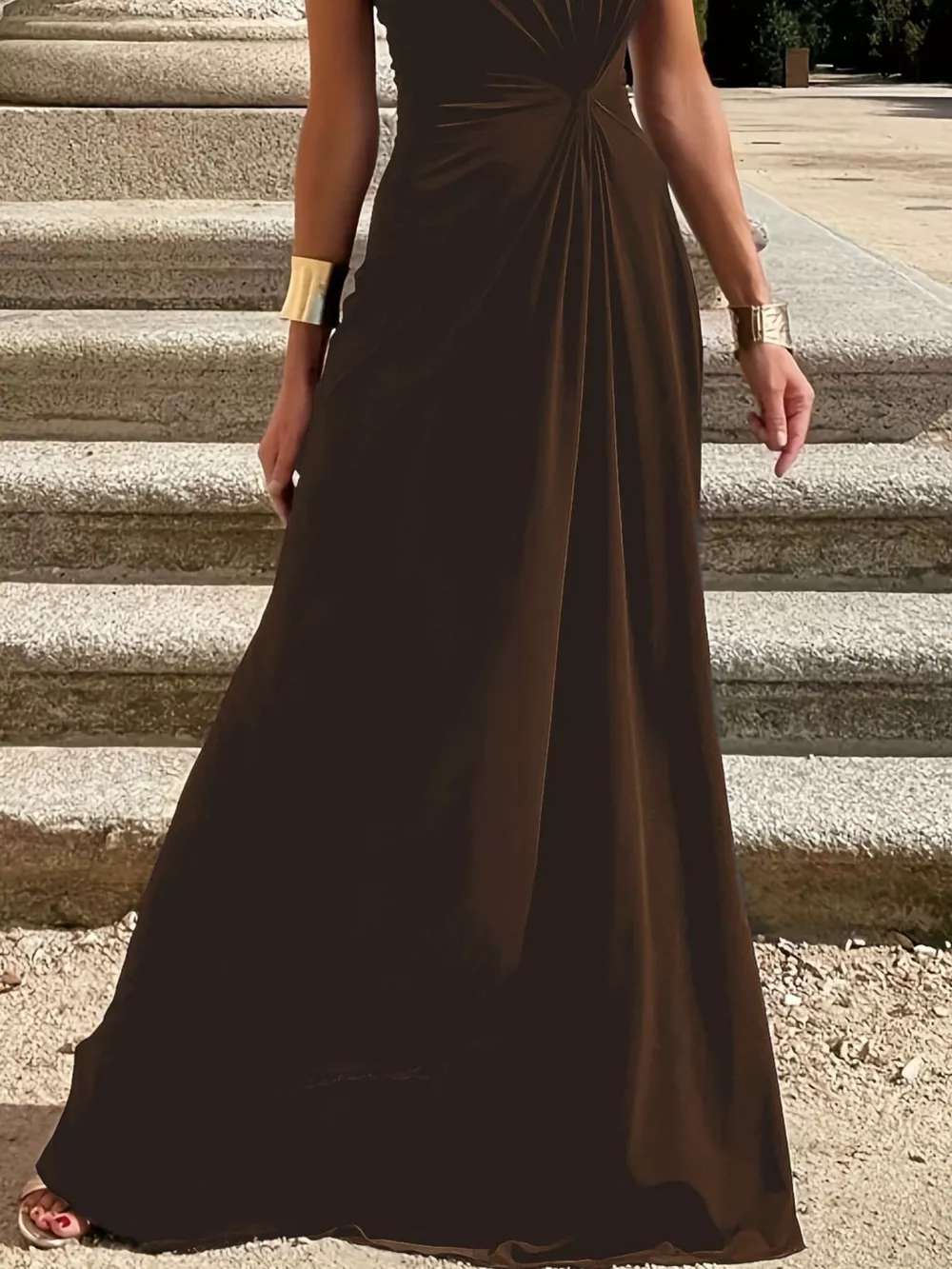 Twisted Round Neck Sleeveless Maxi Dress, image 9