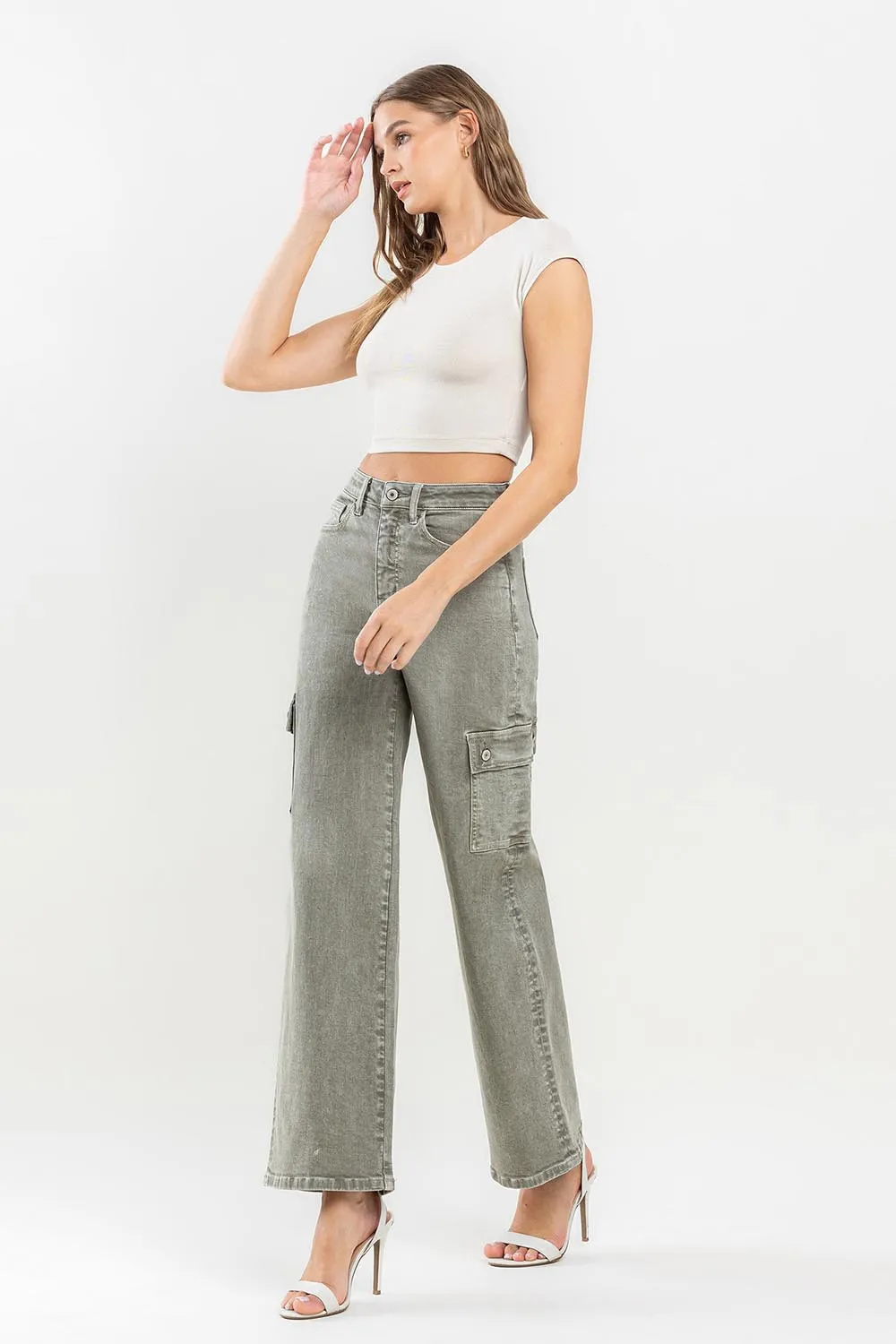 90's Super High Rise Cargo Jeans, image 5