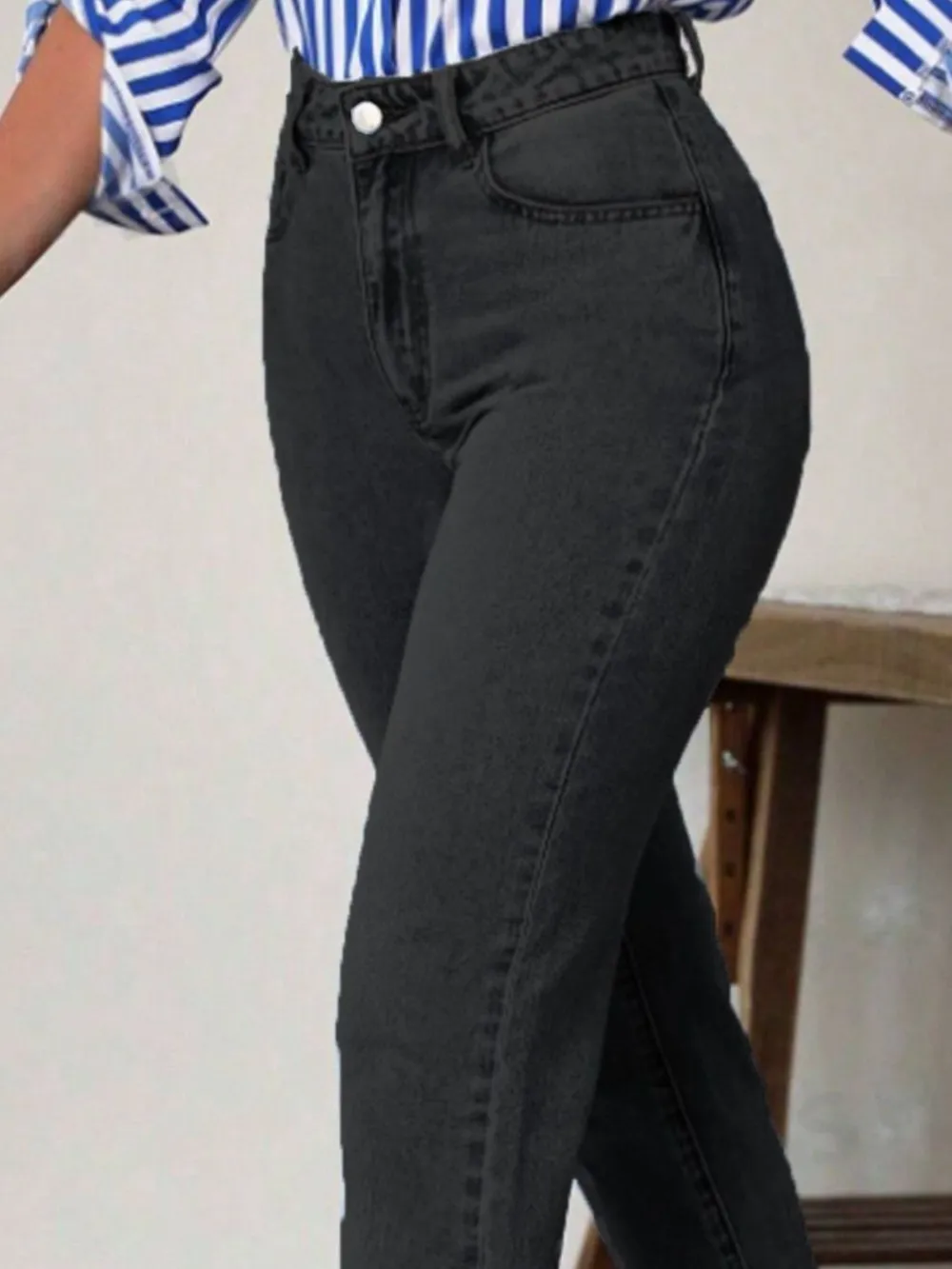 High Waist Jeans with Pockets, image 6