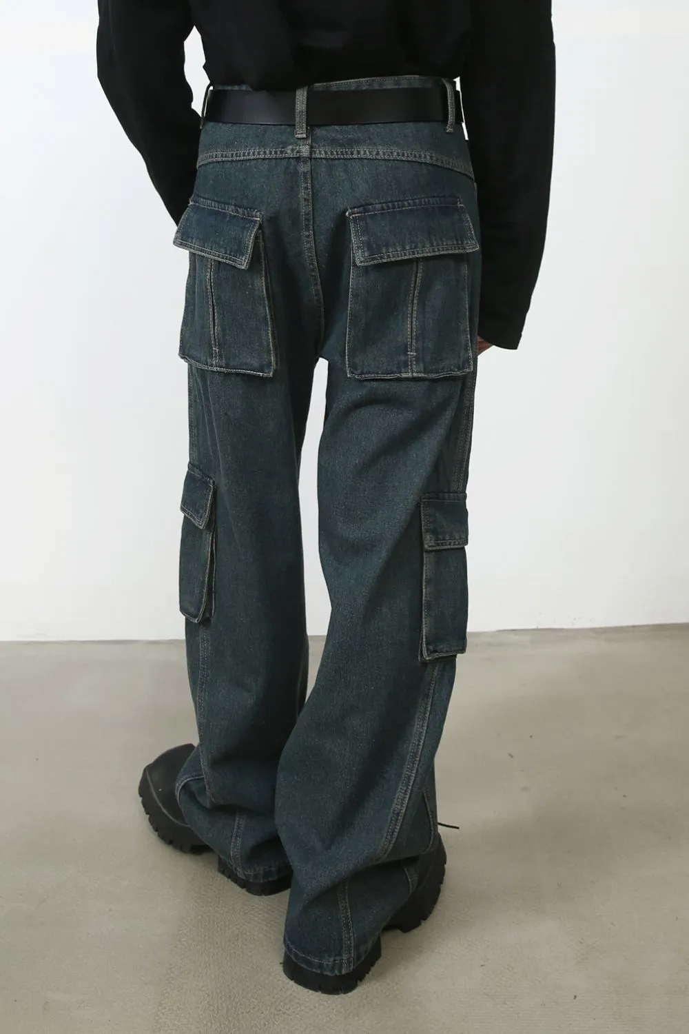 Men's Baggy Jeans with Cargo Pockets, image 4