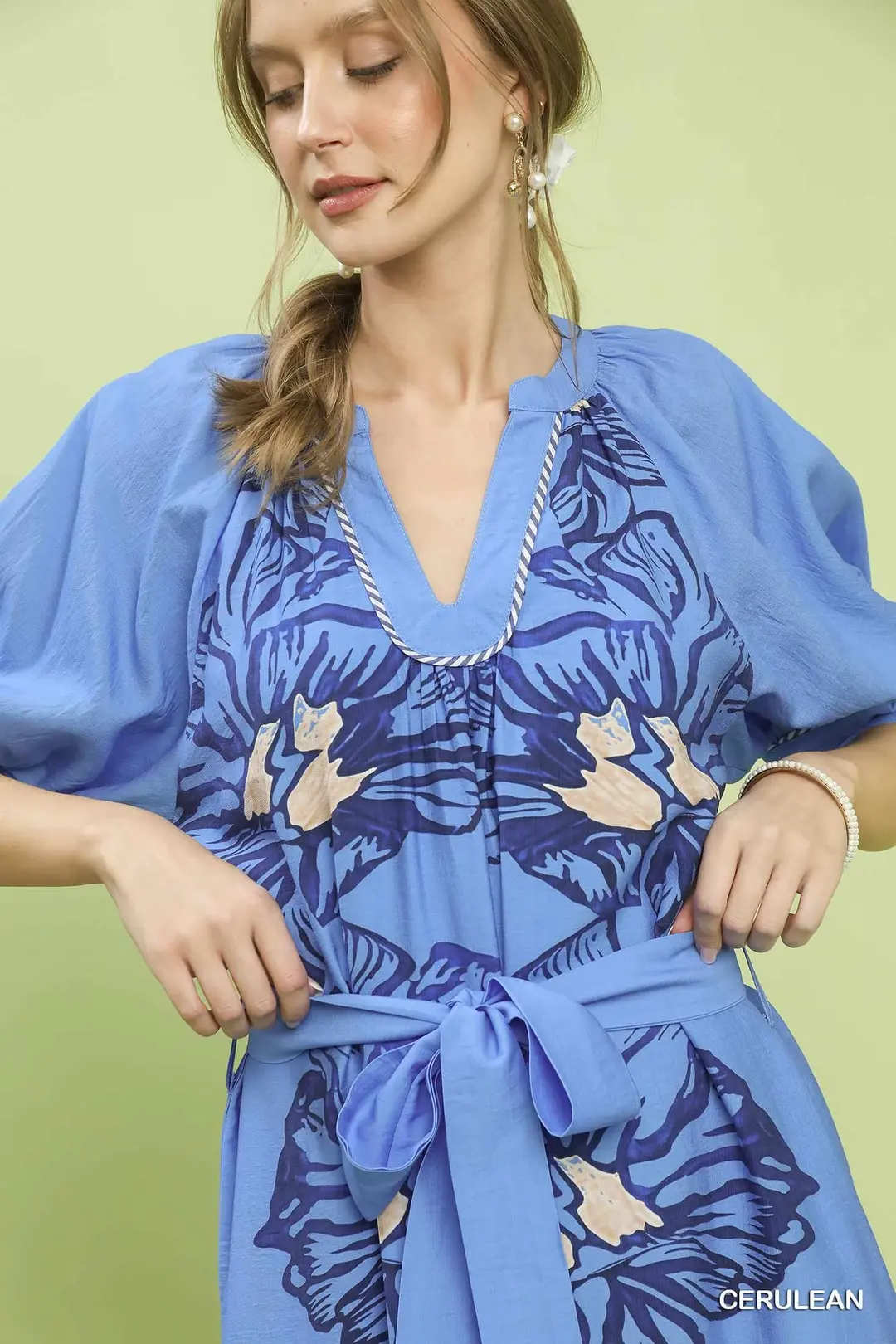 Floral Belted Midi Dress, image 6