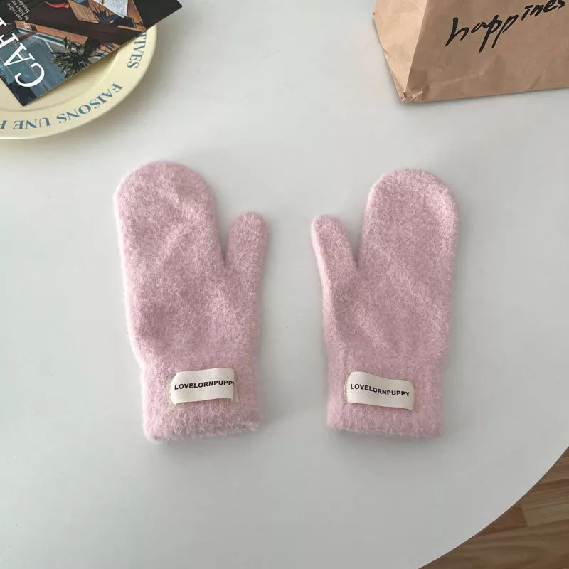 Warm Plush Knitted Mitten Gloves, image 5