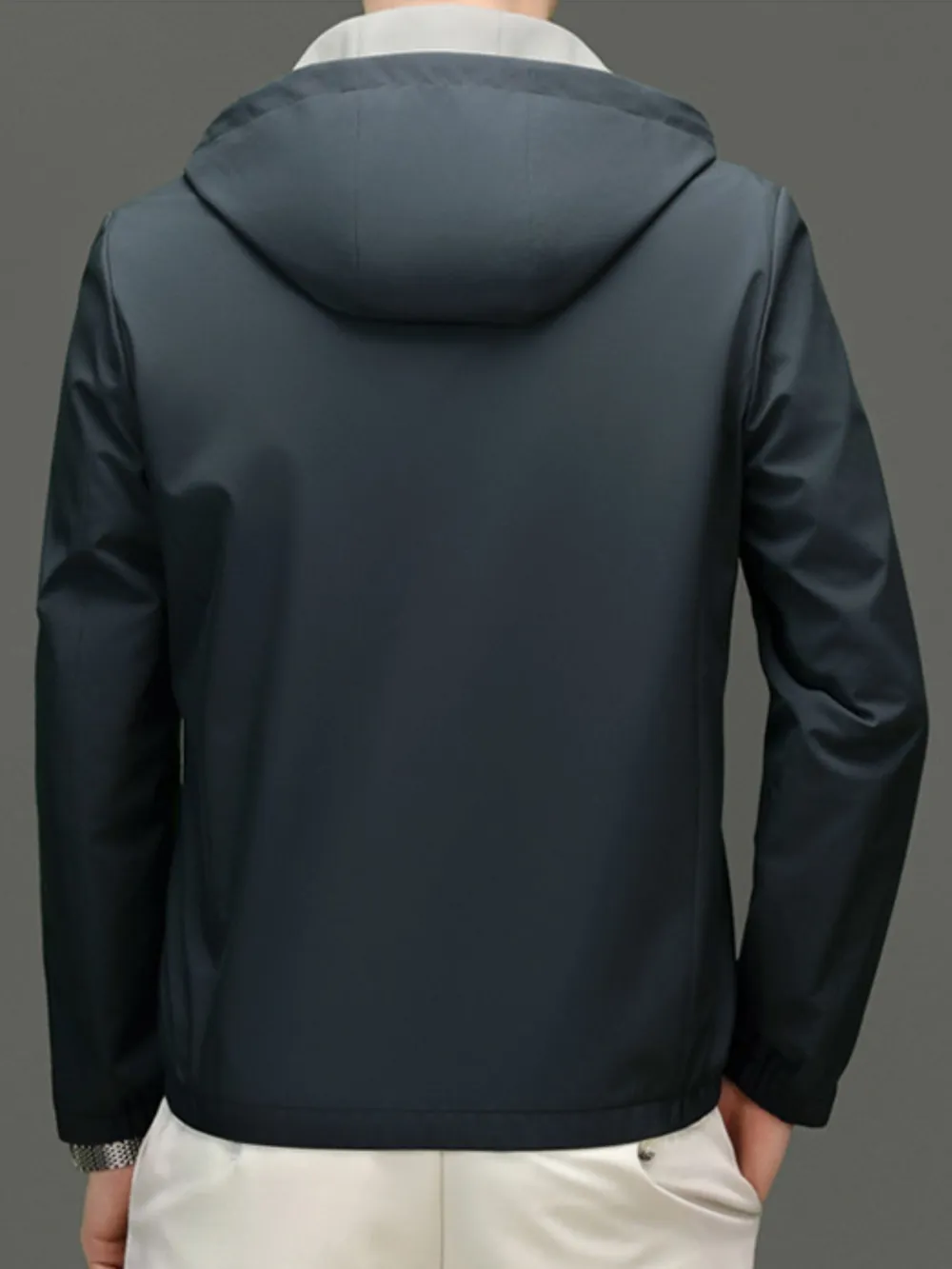 Men's Plus Size Zip Up Long Sleeve Hooded Jacket, image 7