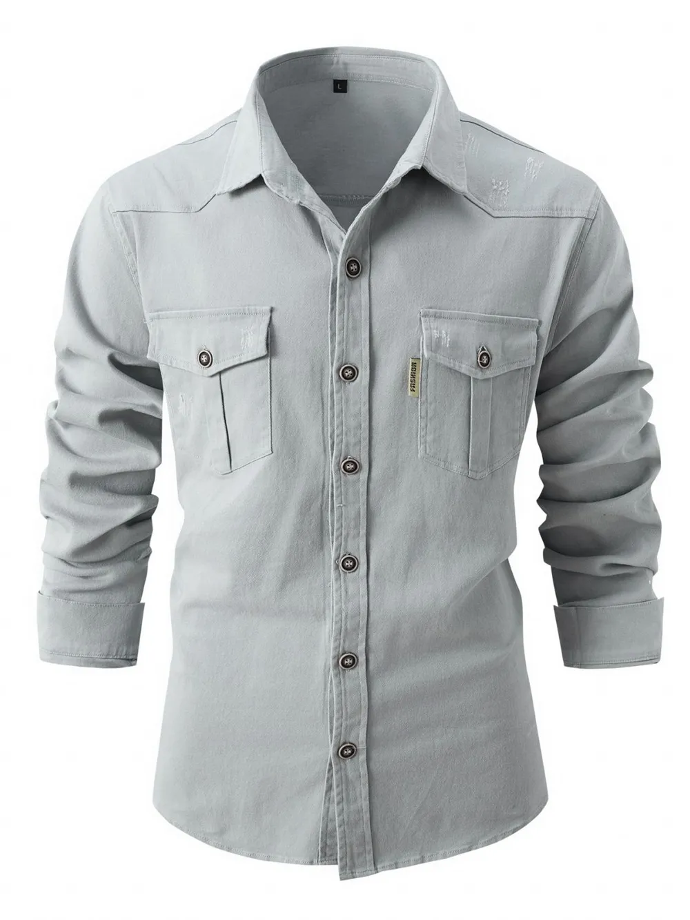 Men's Full Size Button Up Long Sleeve Shirt Plus Size, image 2
