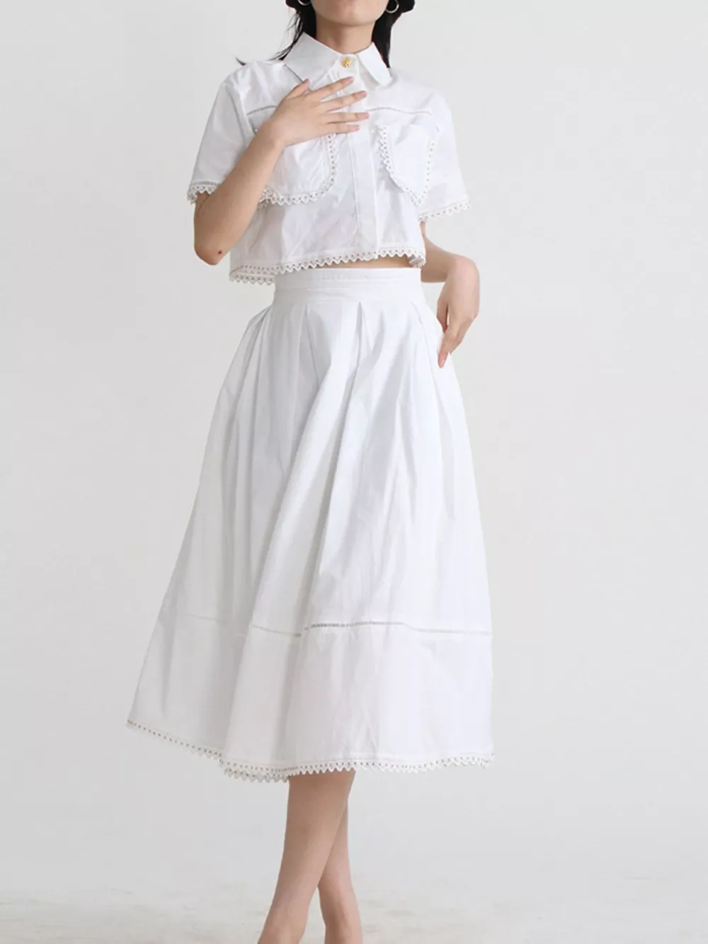 Short Sleeve Shirt and Skirt Set, image 7