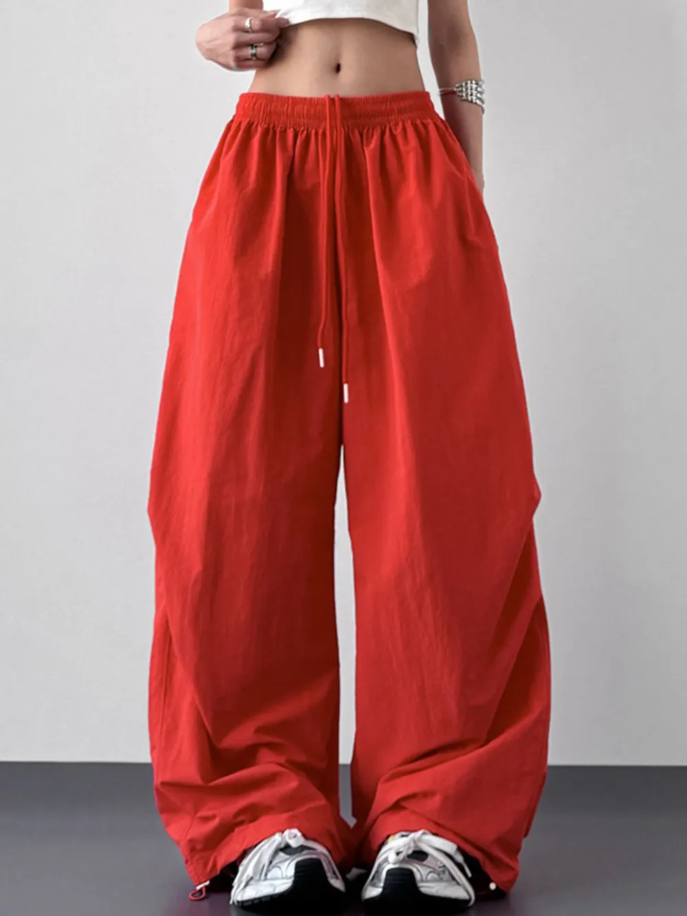 Wide Leg Drawstring Pants, image 3
