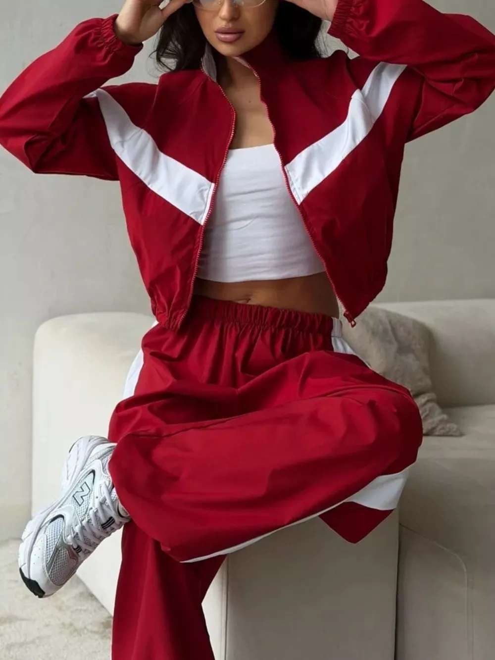 Color Block Zip Up Outerwear and Pants Set, image 6