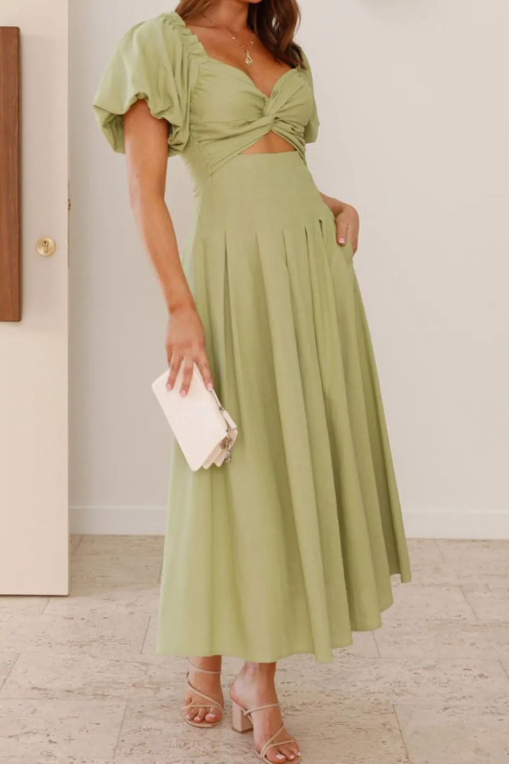 Sweetheart Neck Puff Sleeve Dress, image 27