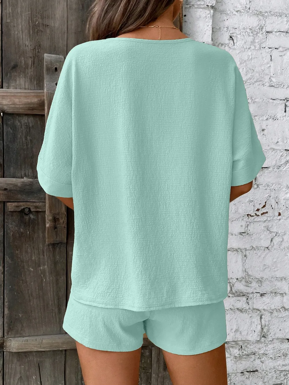 V-Neck Half Sleeve Top and Shorts Set, image 16