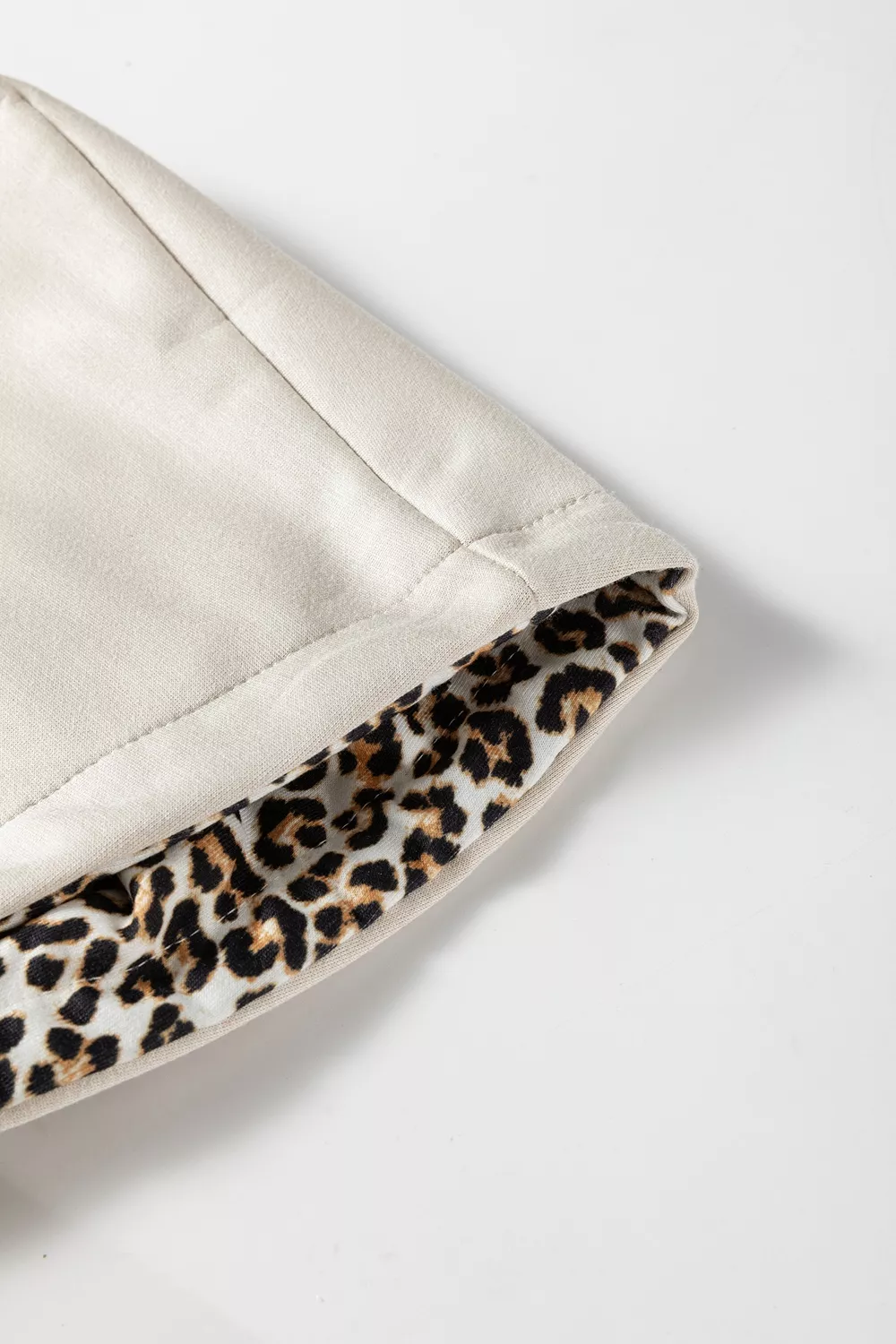 Leopard Print Lined Hoodie with Drawstring, image 8