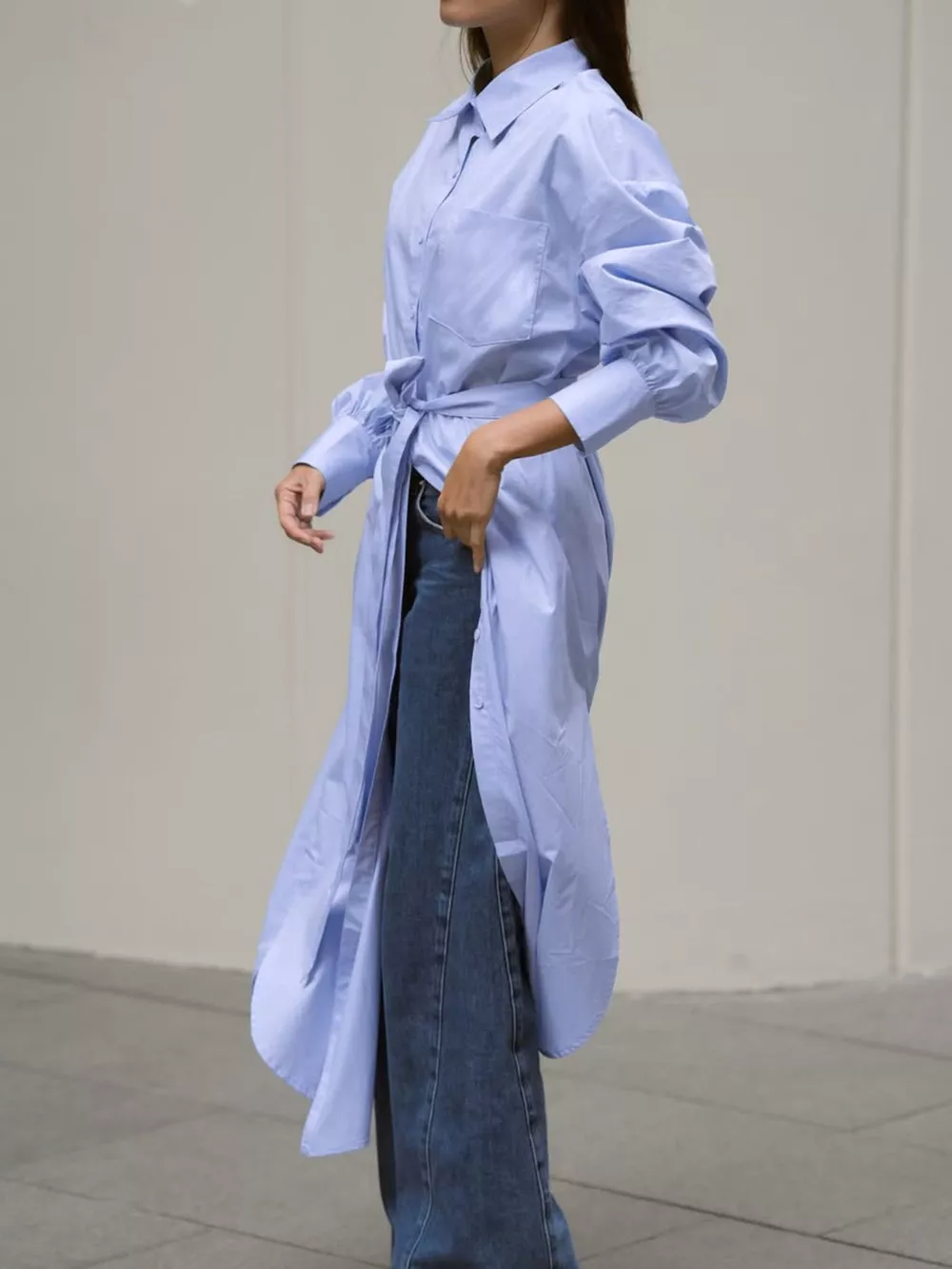 Longline Button-Down Shirt, image 4
