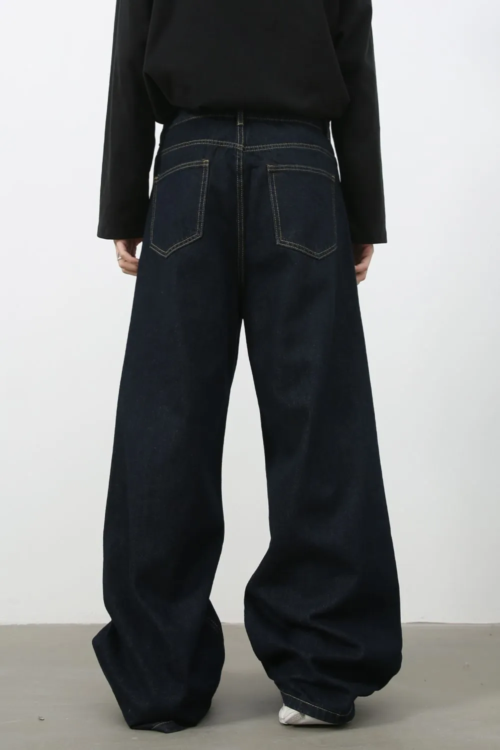 Men's Wide Leg Jeans with Pockets, image 2