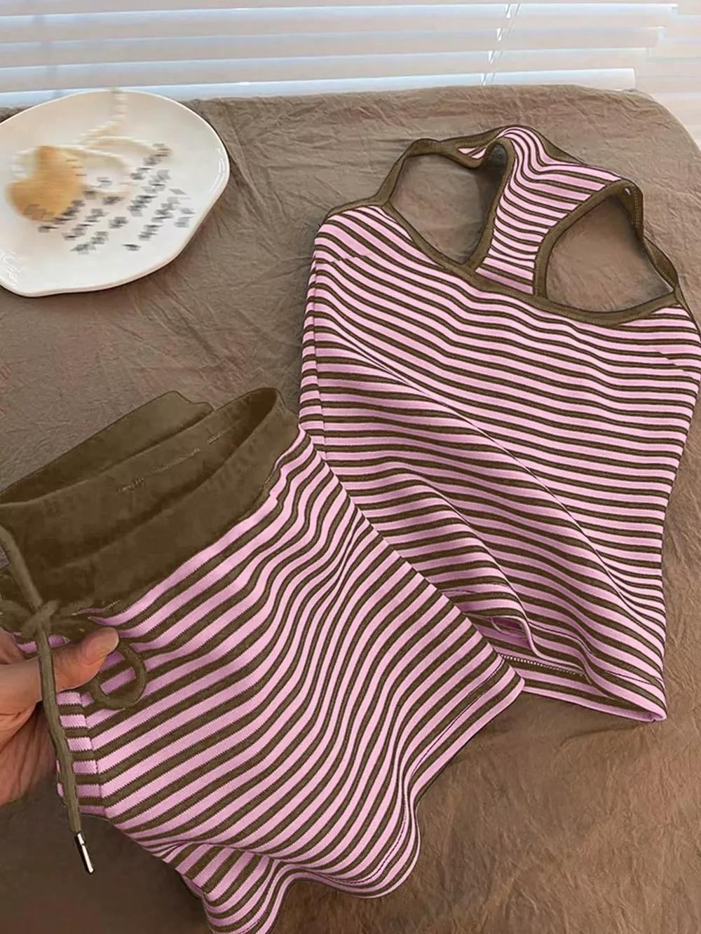 Striped Tank Top and Shorts Set, image 4