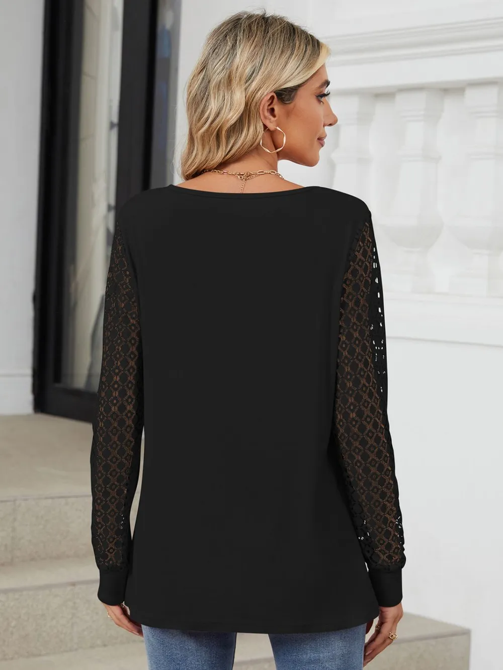 Cutout Round Neck Long Sleeve T-Shirt, image 15
