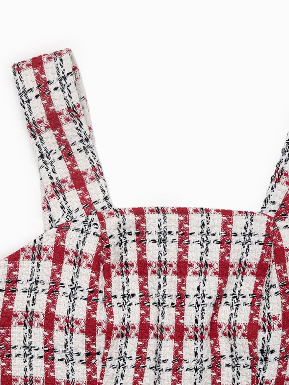 Plaid Tweed Square Neck Mini Dress, image 8