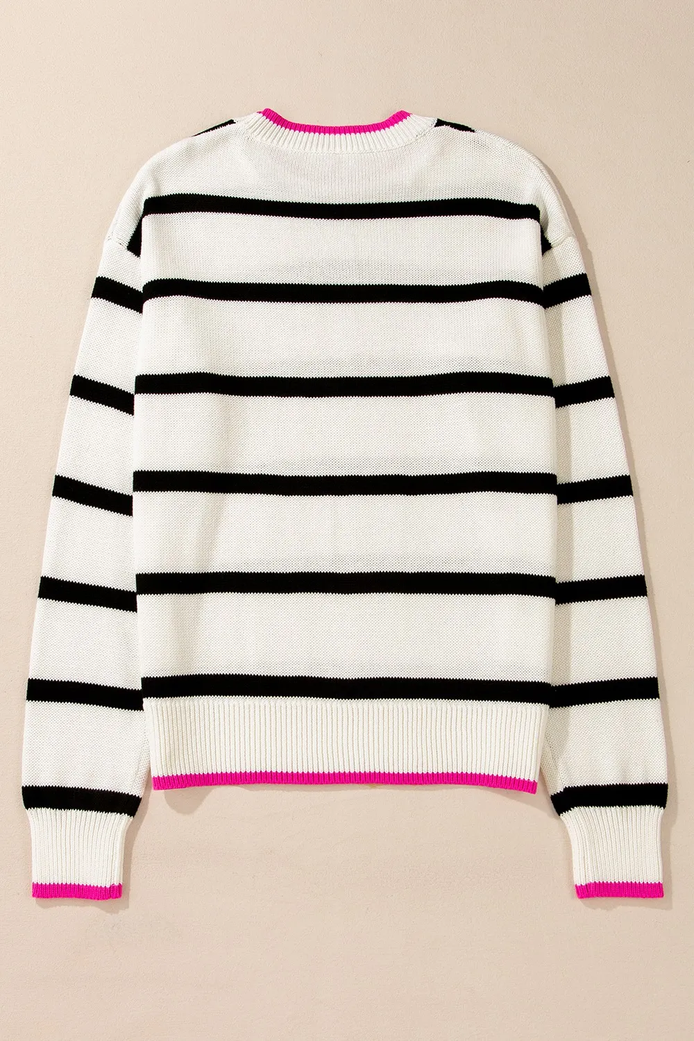 Striped Round Neck Drop Shoulder Sweater, image 11
