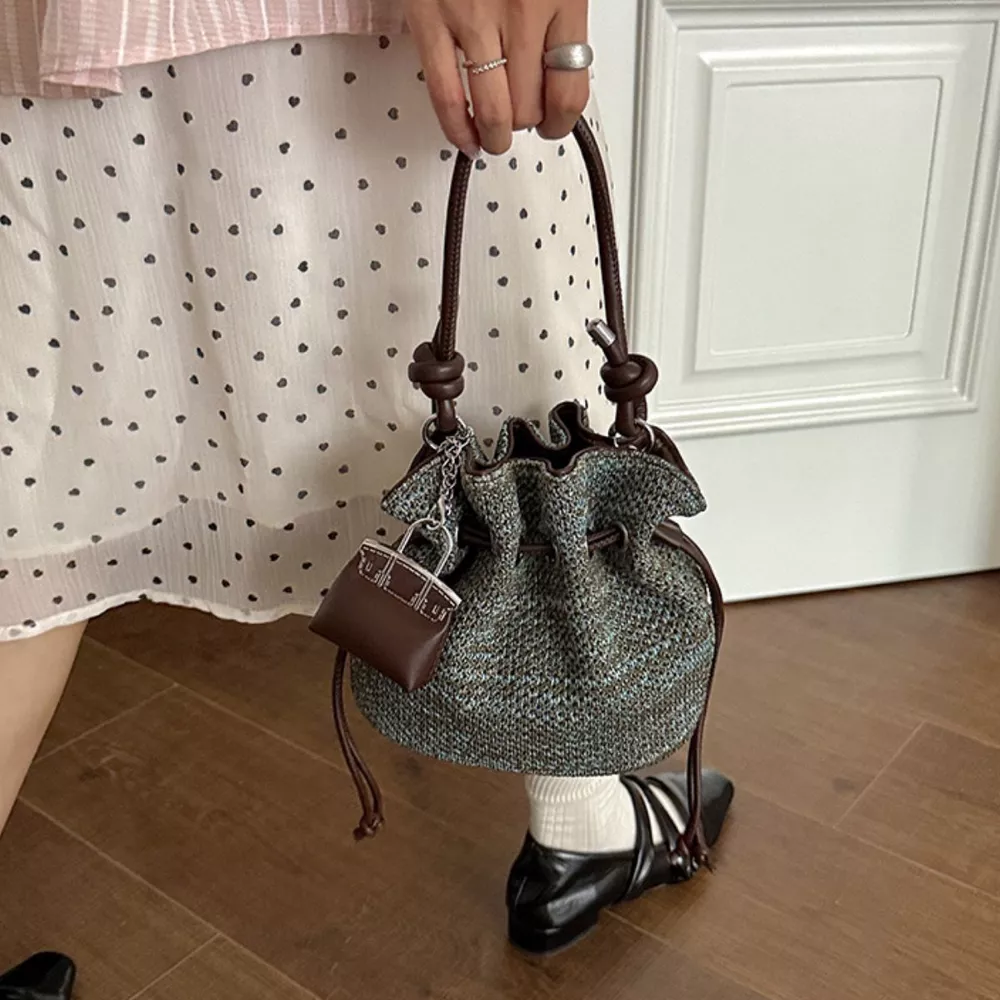 Woven Drawstring Crossbody Bag, image 17