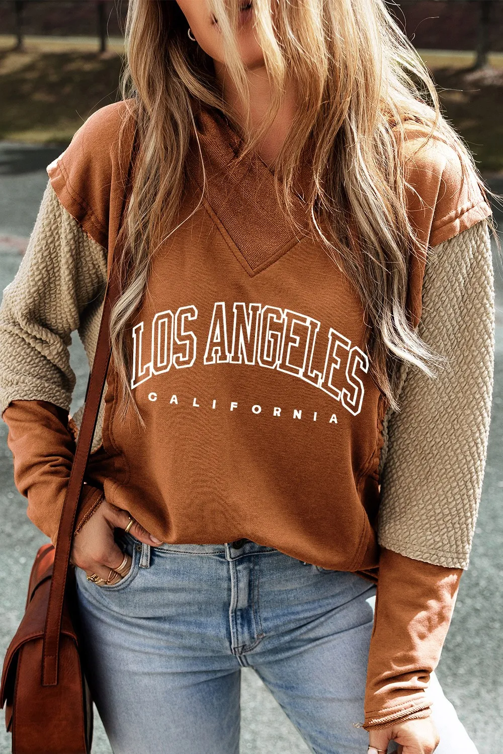 Letter Graphic Long Sleeve Hoodie, image 5