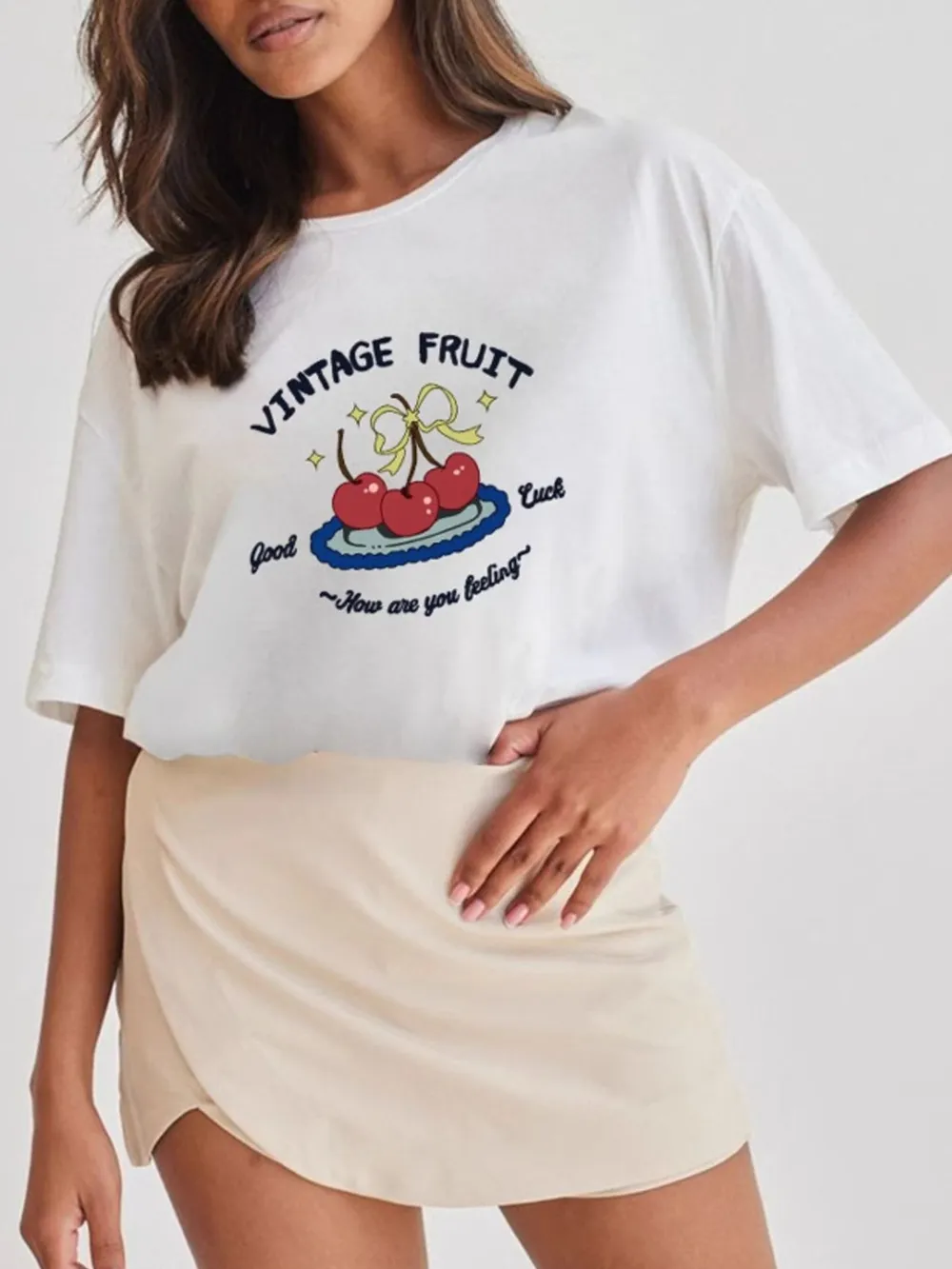 Plus Size Fruit Graphic Round Neck T-Shirt, image 2