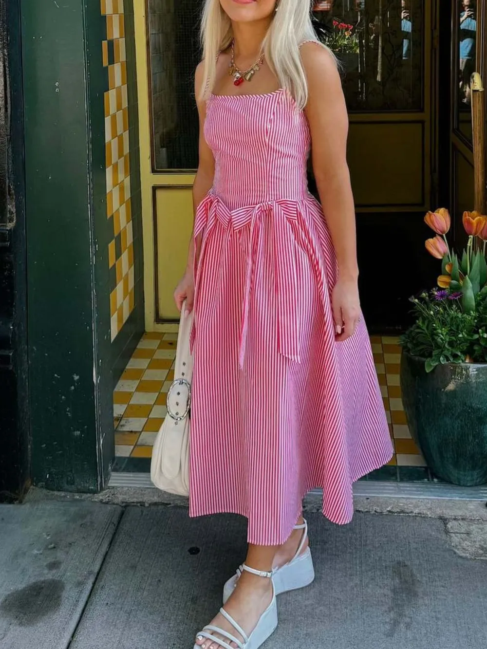 Bow Detail Midi Cami Dress, image 17
