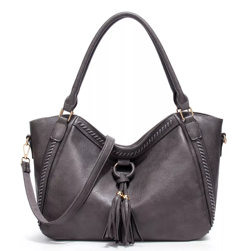 PU Leather Tassel Decor Shoulder Bag, image 4