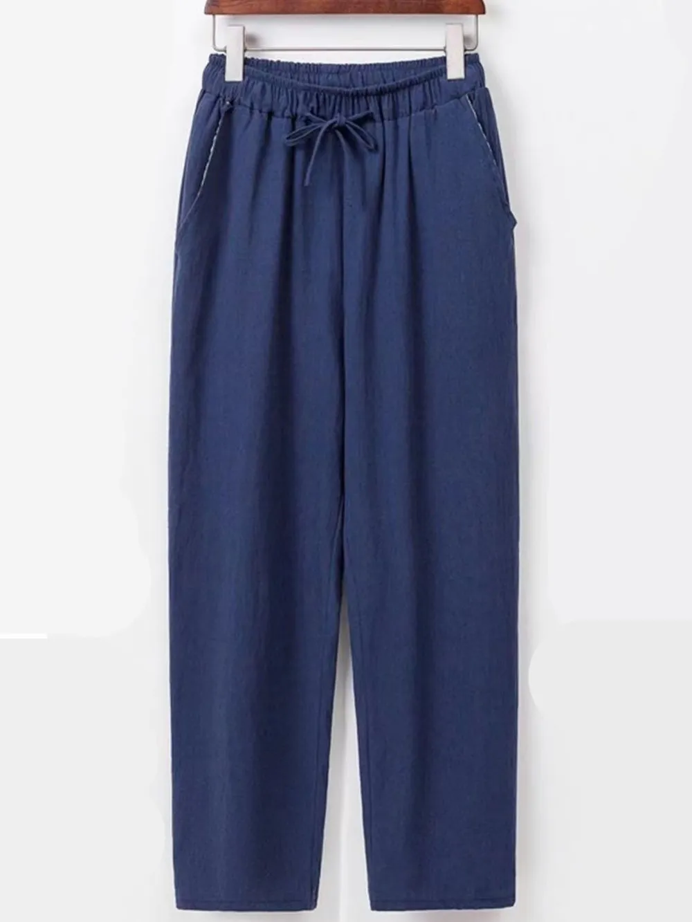 Men's Plus Size Drawstring Wide Leg Pants, image 6