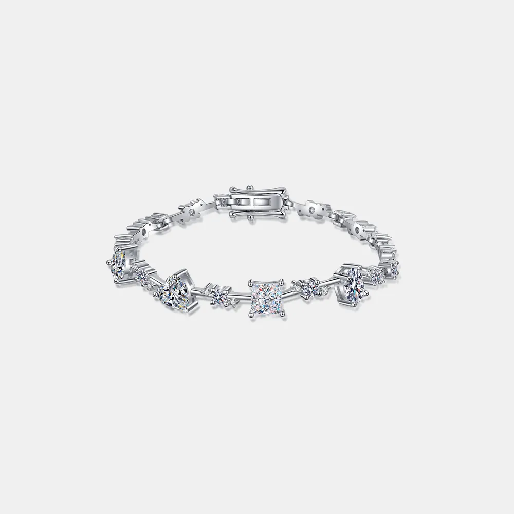 6.2 Carat Moissanite 925 Sterling Silver Bracelet, image 4