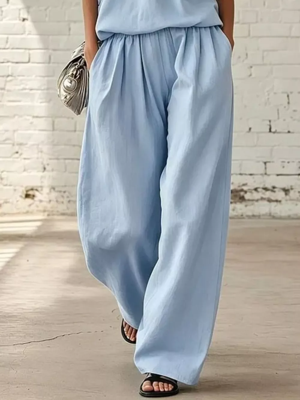 Full Size Sleeveless Top and Wide-Leg Pants Set Plus Size, image 9