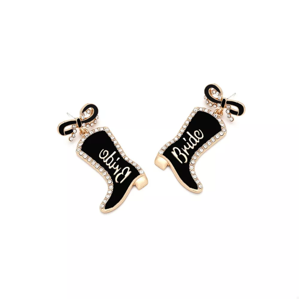 Cowgirl Boot Dangle Earrings with Bow, image 9