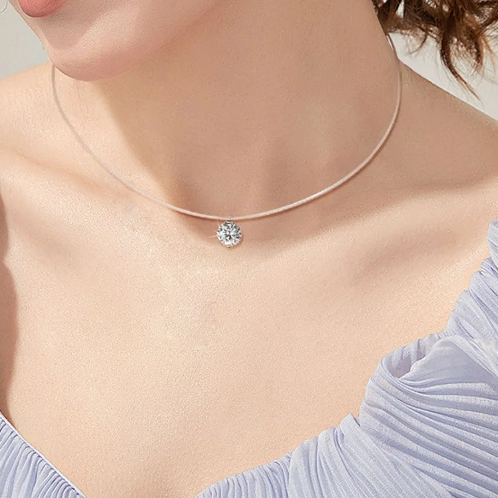 1 Carat Moissanite 925 Sterling Silver Necklace, image 5