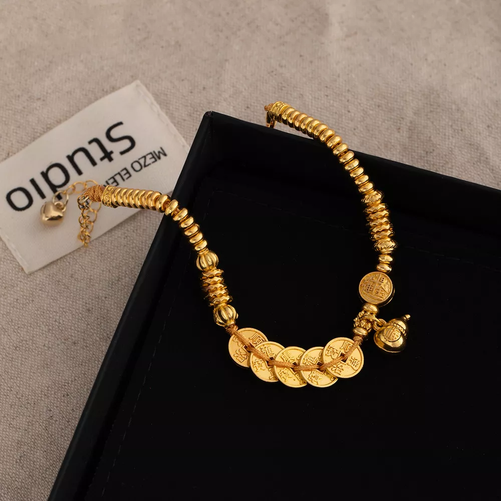 18K Gold-Plated Zinc Alloy Coin Bracelet, image 2