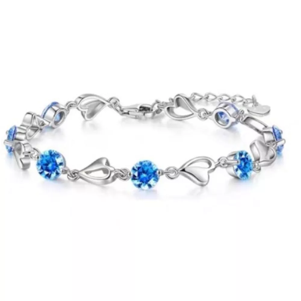 925 Sterling Silver Crystal Bracelet, image 7