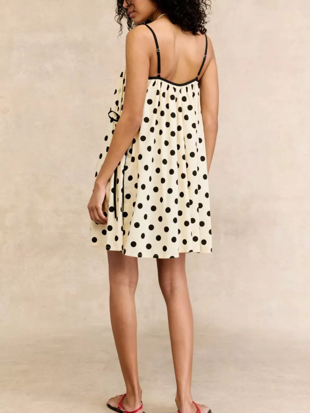 Polka Dot Spaghetti Strap Mini Dress, image 3