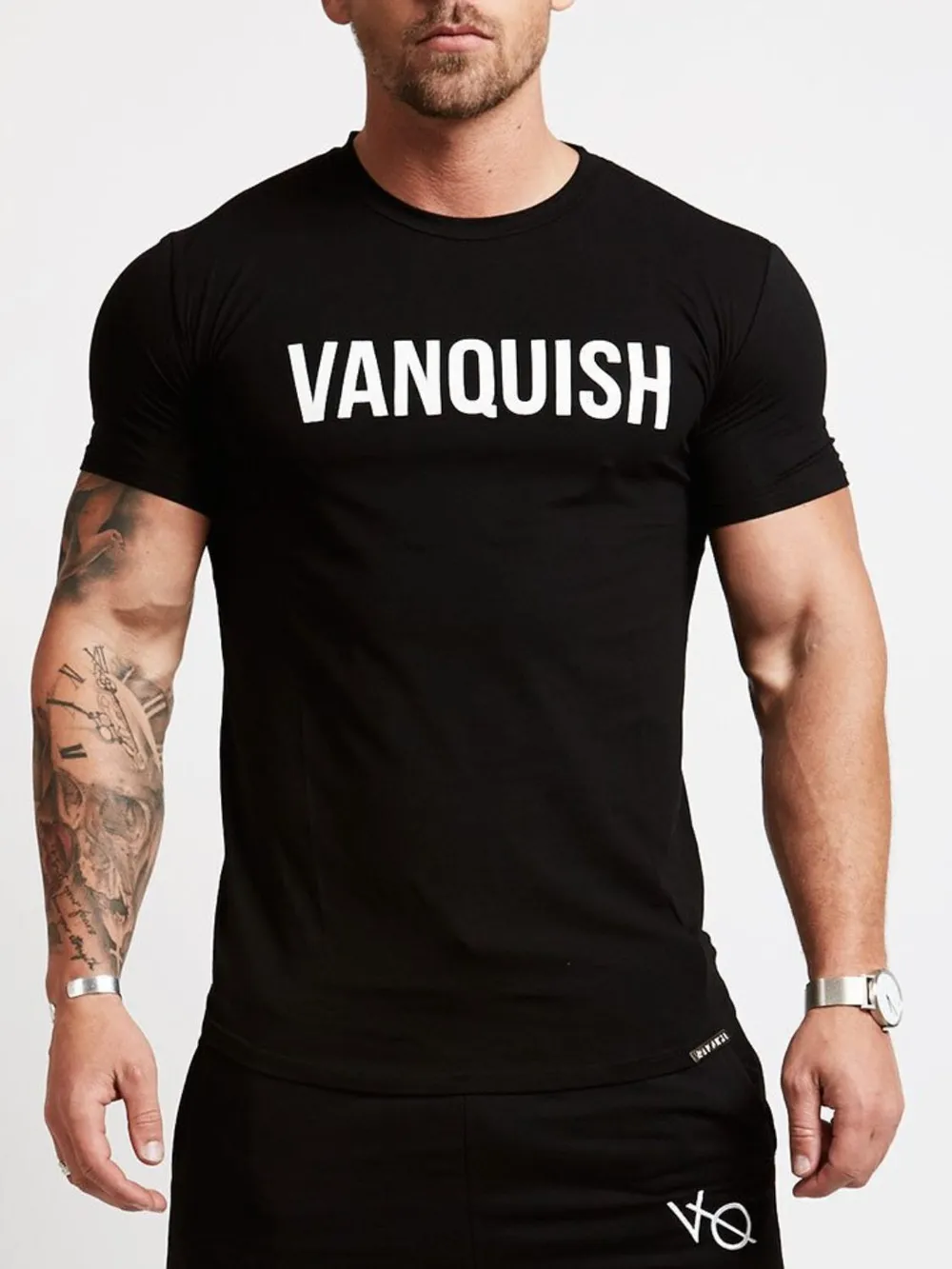 Men's Letter Round Neck Short Sleeve T-Shirt