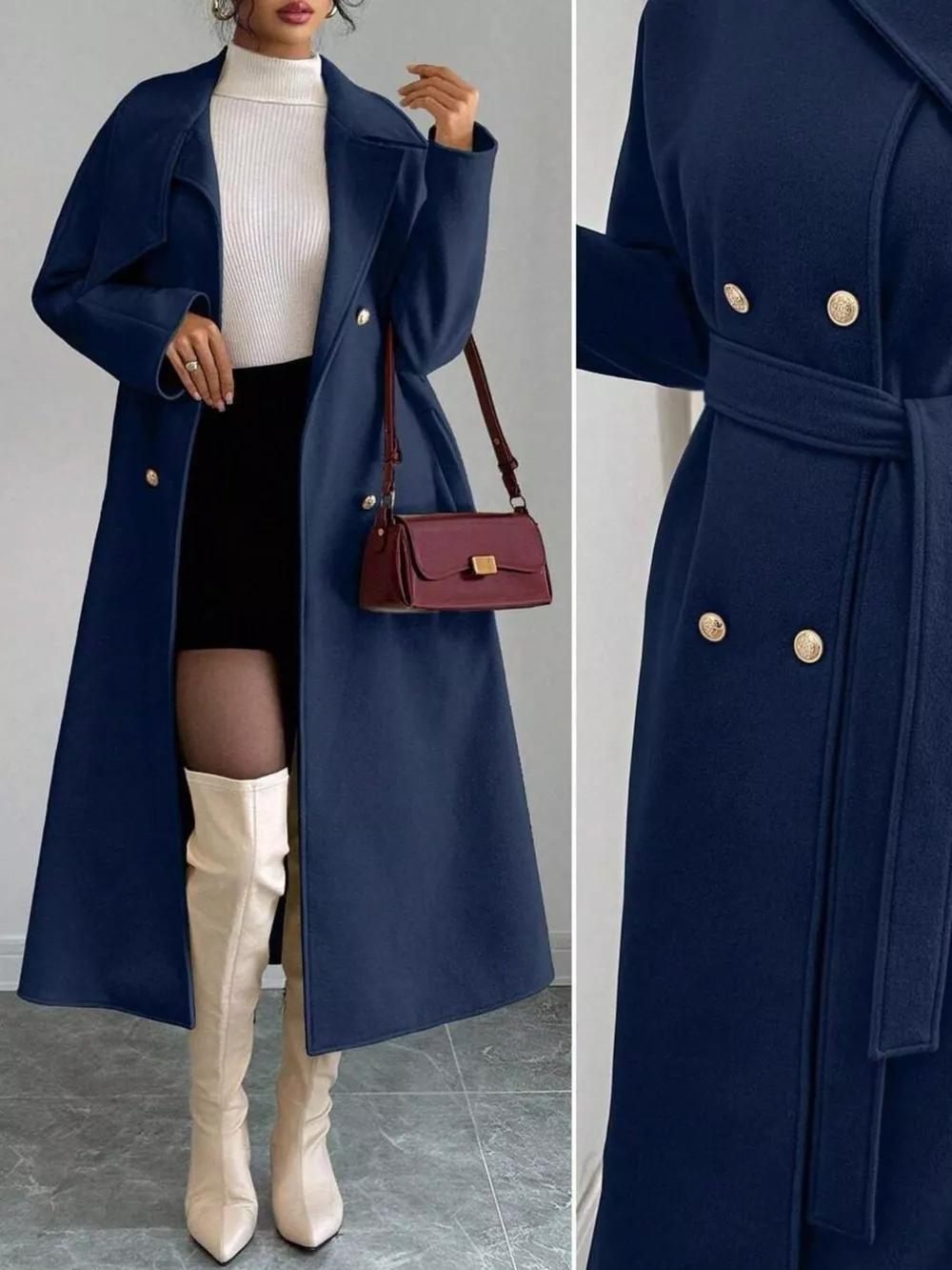 Double-Breasted Longline Coat, image 11