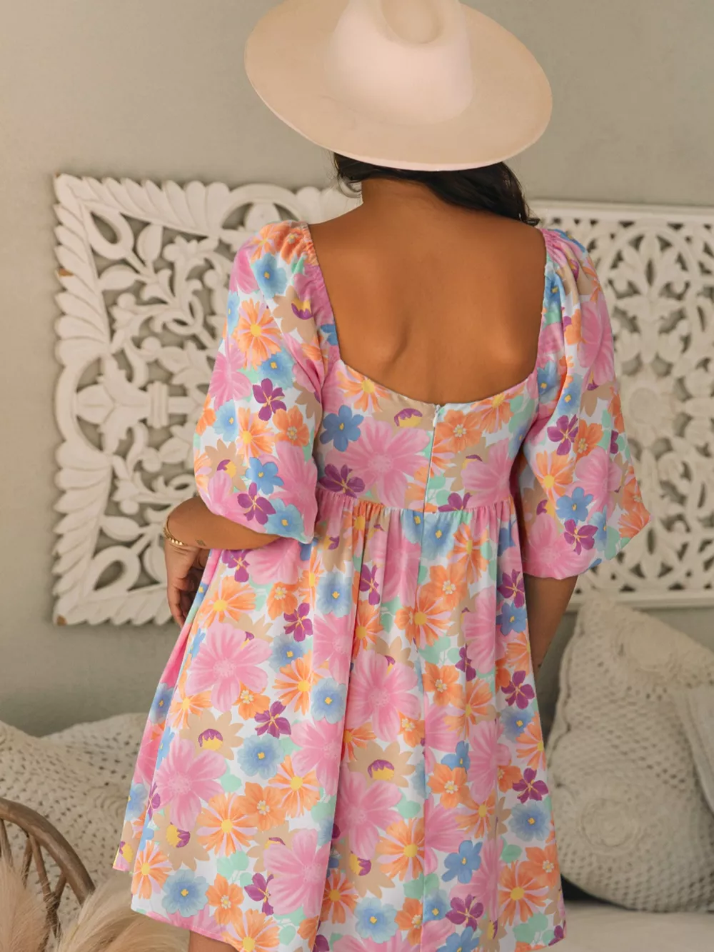 Printed Half Sleeve Mini Dress, image 9