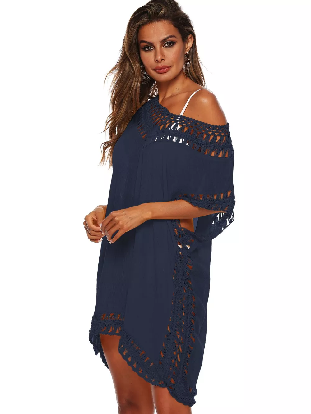 Crochet Trim V-Neck Cover-Up Dress, image 18