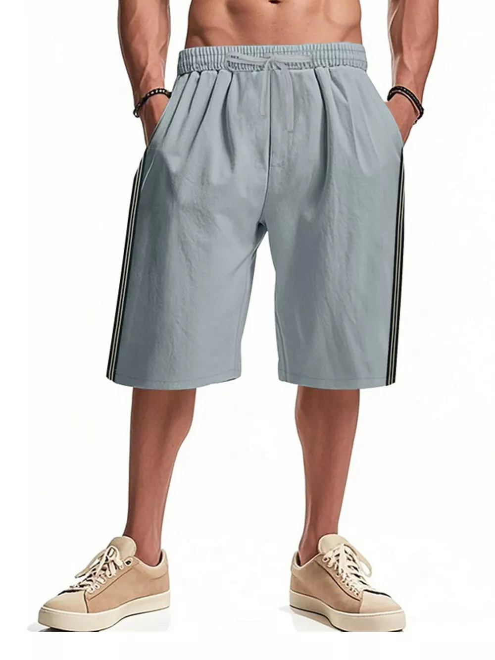 Men's Full Size Casual Striped Shorts Plus Size, image 10