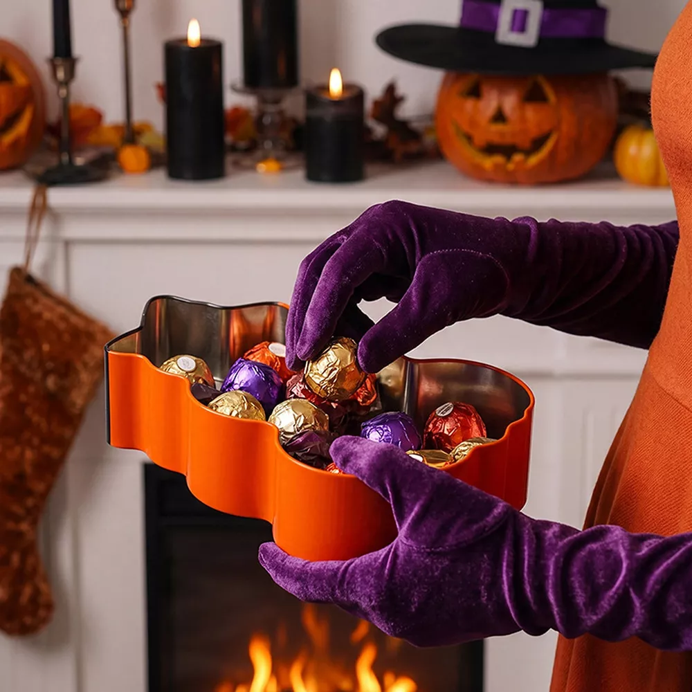 Halloween Jack-O'-Lantern Tin Storage Box, image 6