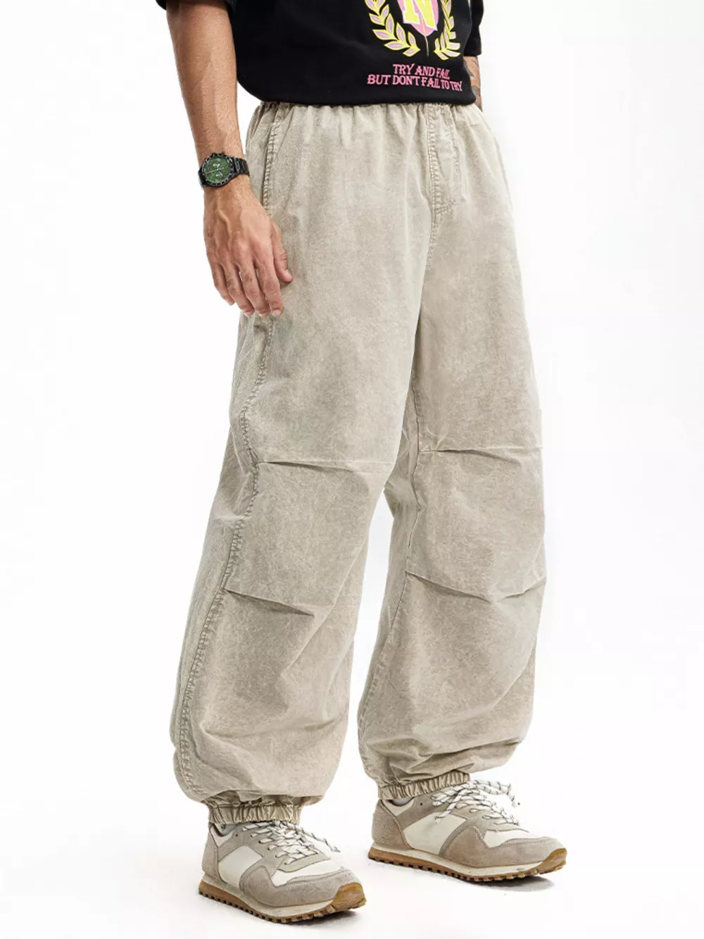Men's Relaxed Fit Elastic Waist Pants, image 3