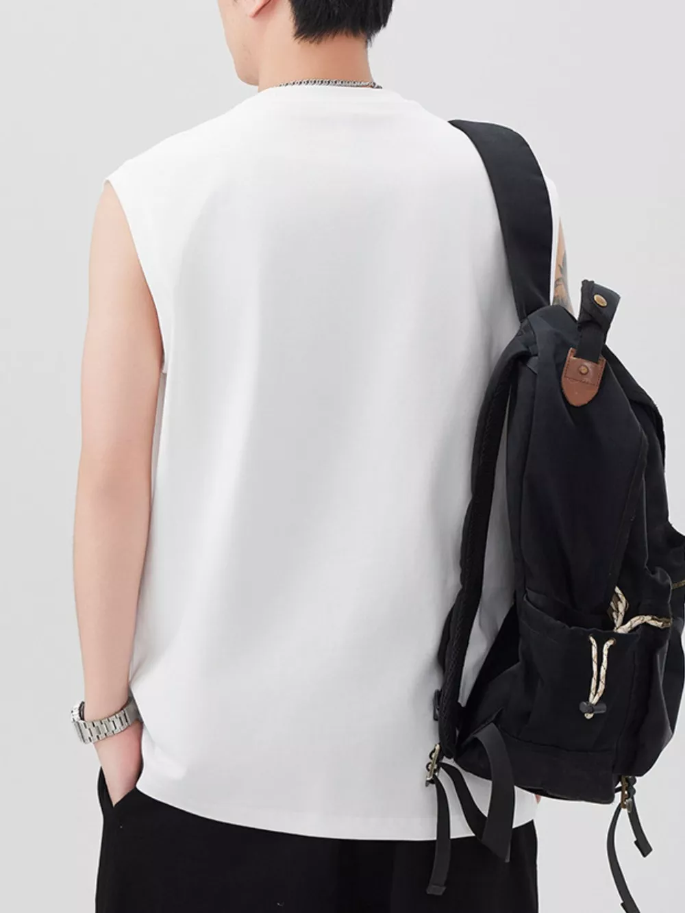 Men's Plus Size Round Neck Tank, image 4