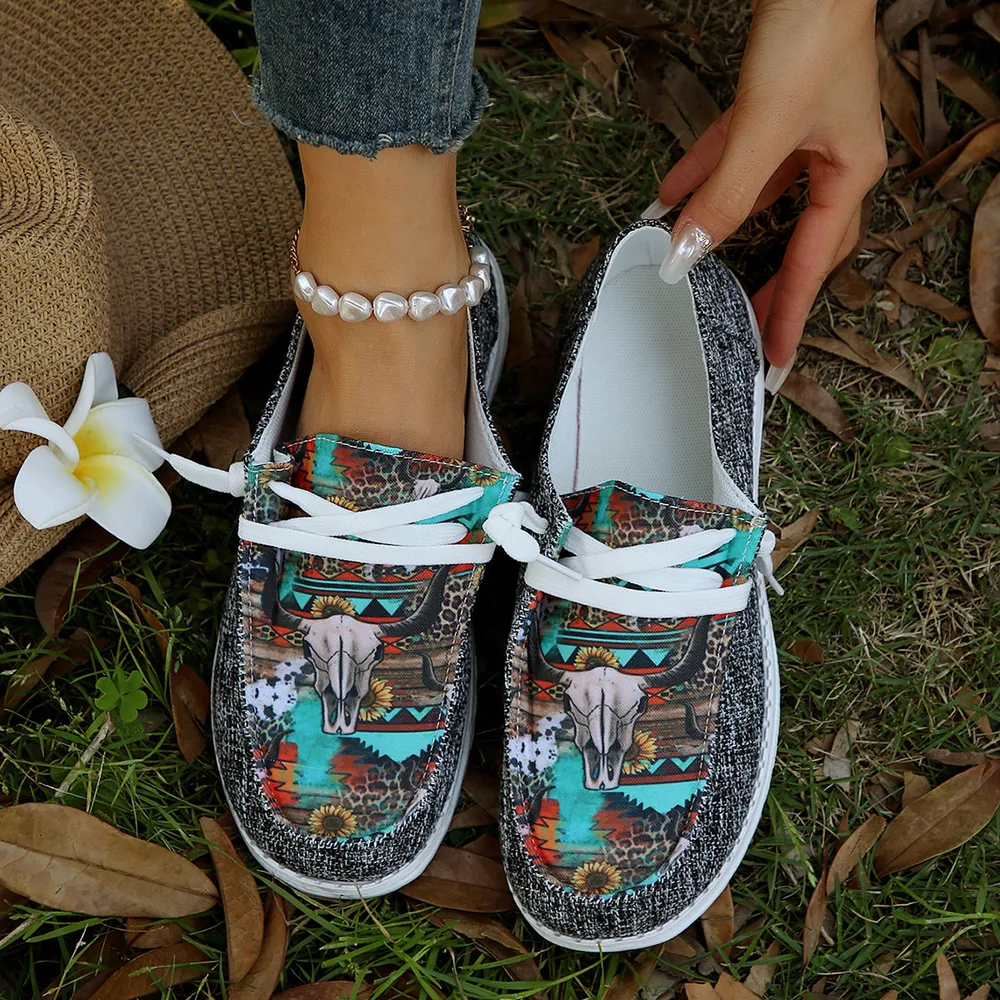 Geometric Round Toe Flat Slip-Ons, image 5