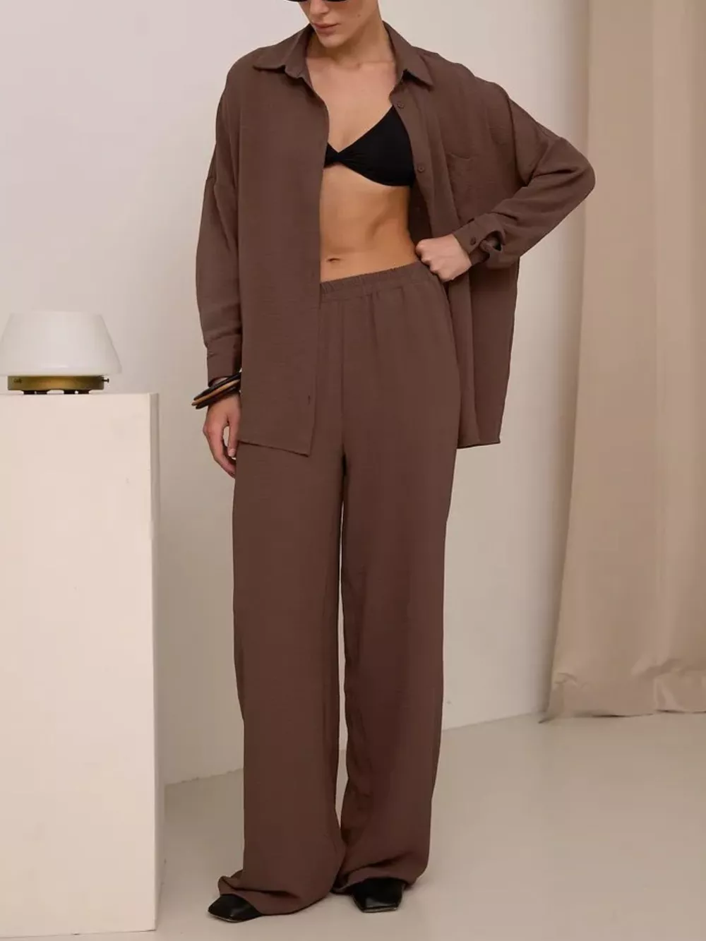 Button Up Long Sleeve Shirt and Pants Set, image 27