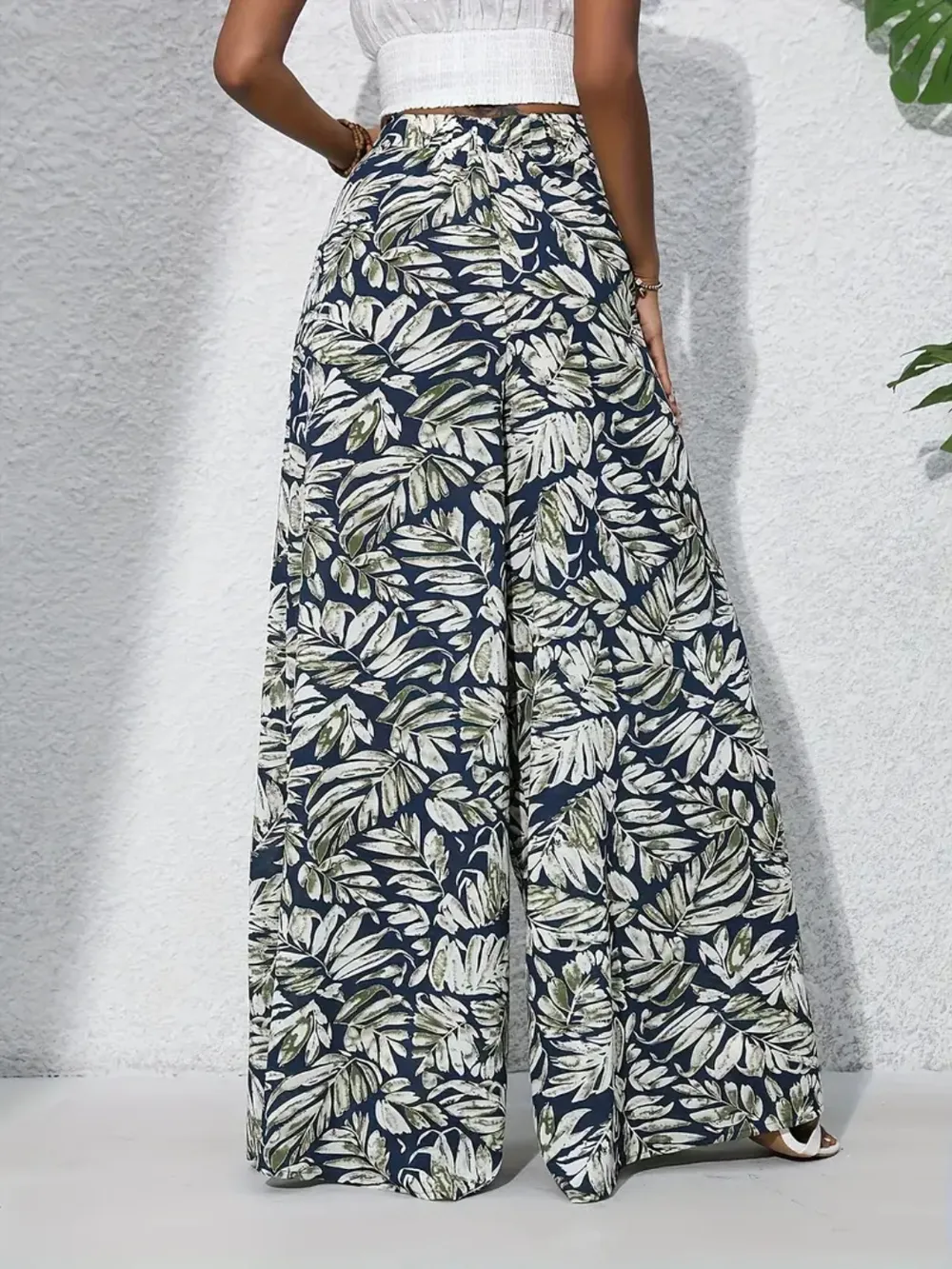 Printed High Waist Wide Leg Pants, image 15