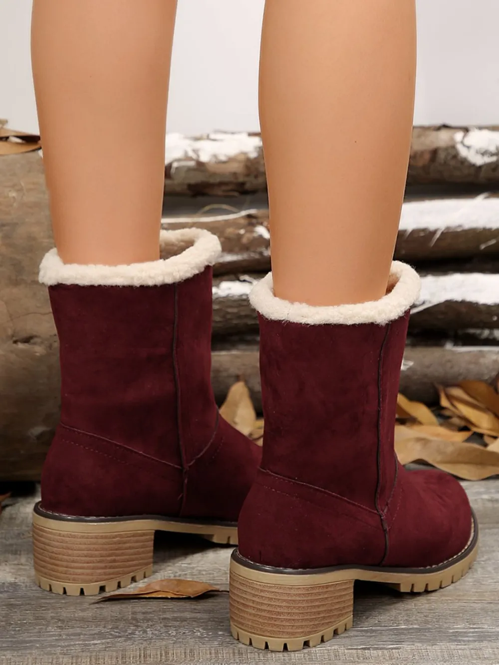 Thermal Fuzzy Block Heel Boots, image 22