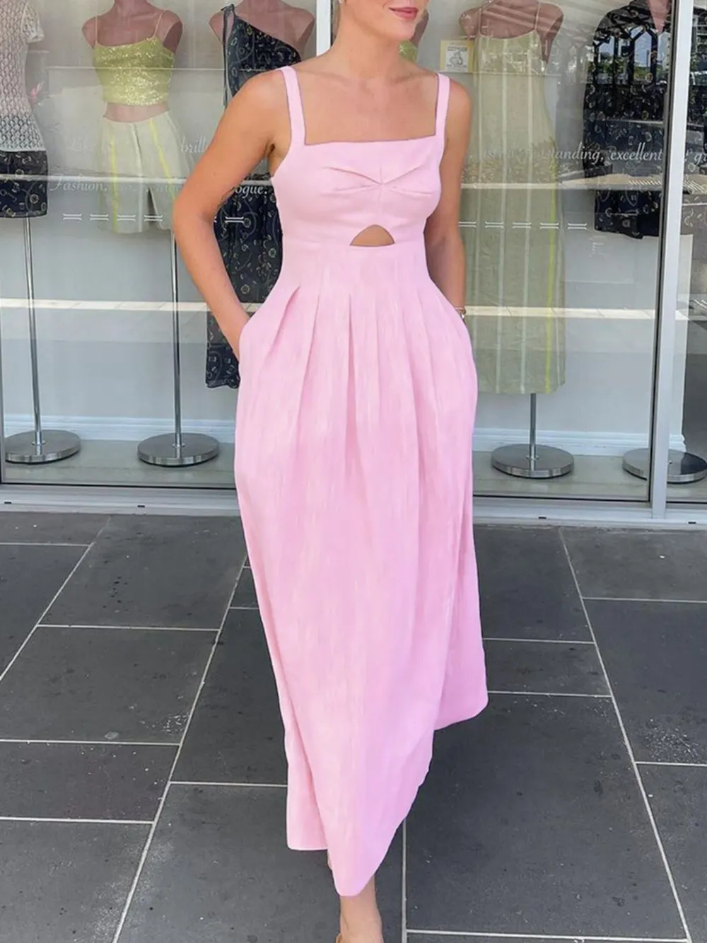 Cutout Square Neck Cami Dress, image 6